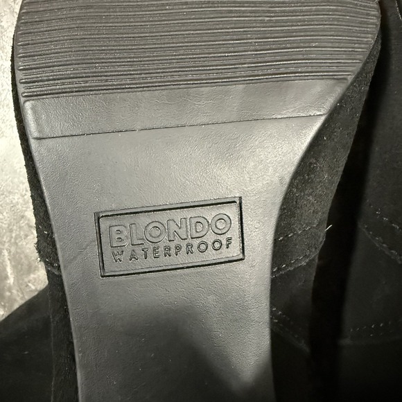 Blondo Womens Sadie Waterproof Cow Suede Square Toe Booties Block Heel Black 11M - Picture 13 of 15